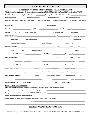 Rental Application Form