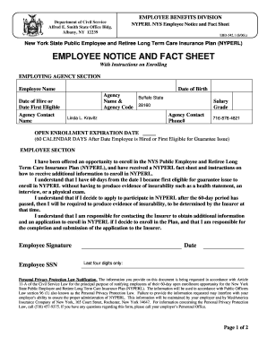 NYS Employee Long Term Care Insurance Enrollment Notice