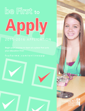 Fairmont State University Application for Admission