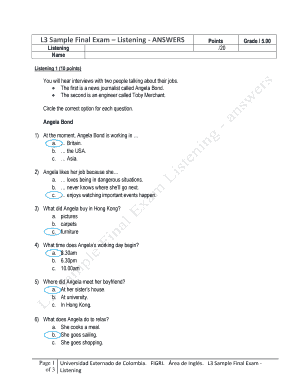 L3 Sample Final Exam - Listening