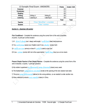 L3 Sample Final Exam