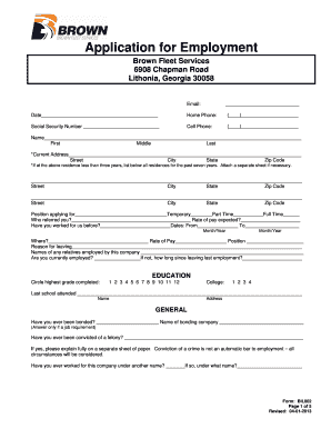 Employment Application Form
