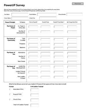 PowerUP Sunday School Survey