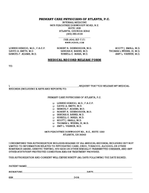 Medical Record Release Form