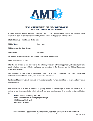 HIPAA Authorization for Use and Disclosure of PHI