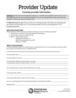 Amerigroup Louisiana Provider Coverage Form