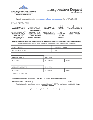 Transportation Request Form