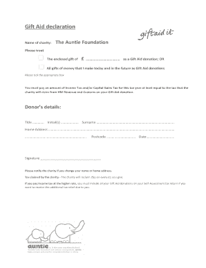 Gift Aid Declaration Form