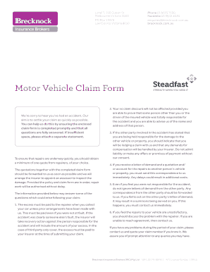 Motor Vehicle Claim Form