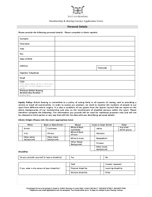 Membership & Racing Licence Application Form