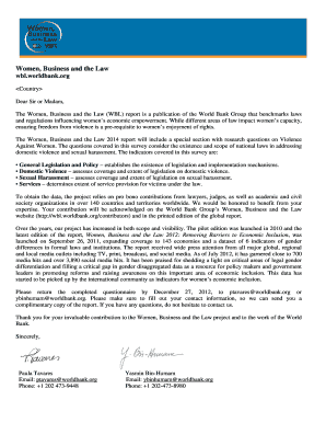 Women Business and the Law Survey Form
