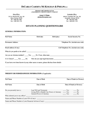 Estate Planning Questionnaire
