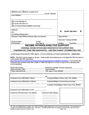Colorado Income Withholding for Support