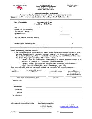 Homeaway rental agreement - B Rental Agreement L