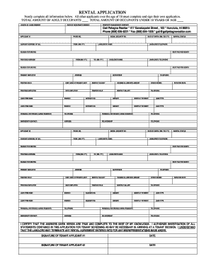 Rental Application Form