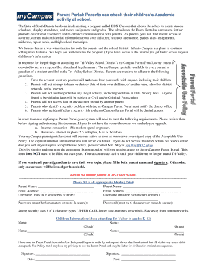 Parent Portal Acceptable Use Policy