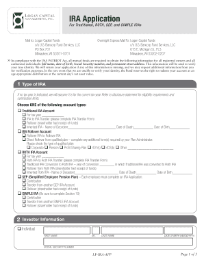 IRA Application Form