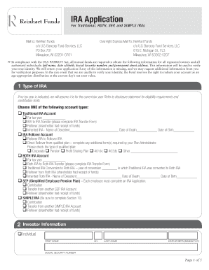 IRA Application Form