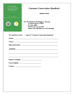 Consumer Conservation Handbook Order Form