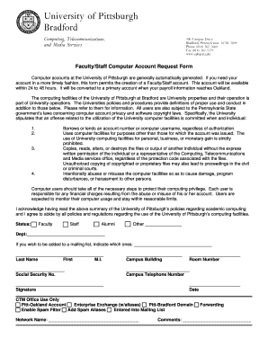 Faculty/Staff Computer Account Request Form