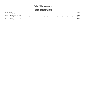 FedEx Pricing Agreement