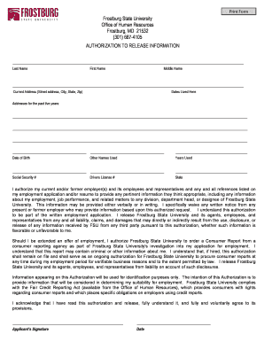 Authorization to Release Information