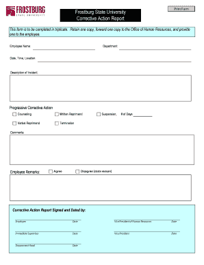 Corrective Action Report