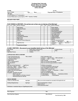 GYN History Form
