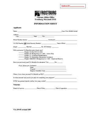 Veterans Affairs Education Benefits Application