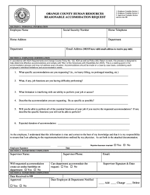 Orange County Reasonable Accommodation Request