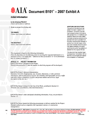 AIA Document B101TM 2007 Exhibit A