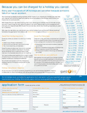 UK Holiday Cancellation Insurance Application
