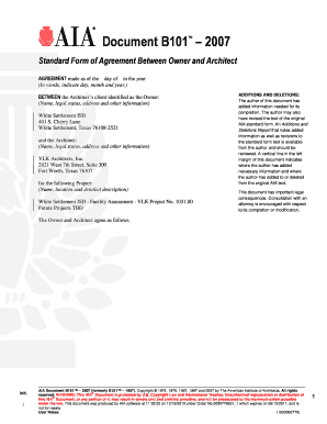 AIA Document B101 Standard Form of Agreement Between Owner and Architect