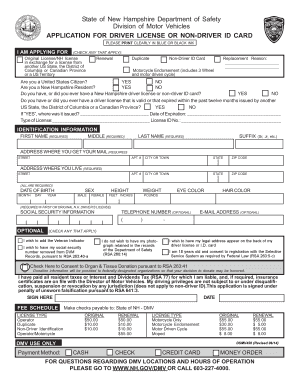 New Hampshire Driver License Application