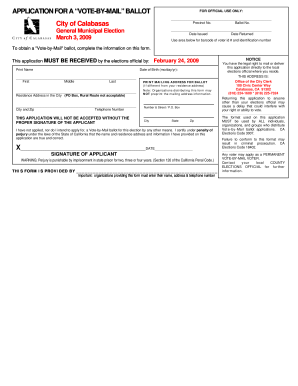 Vote-by-Mail Ballot Application