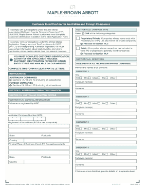 Australian and Foreign Company Identification Form