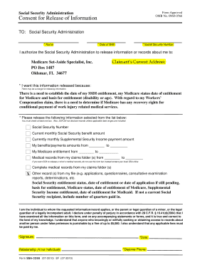 Social Security Information Release Consent Form