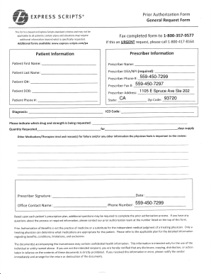 Express Scripts Prior Authorization Form