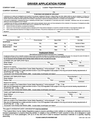Driver Application Form