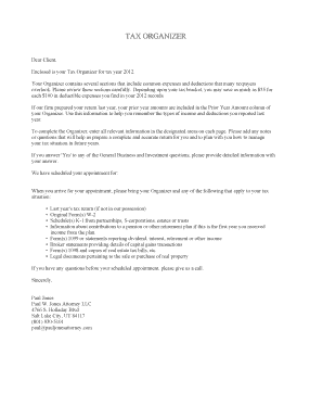 2012 Tax Organizer