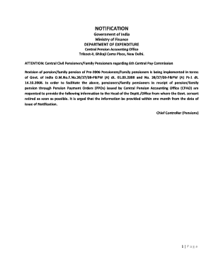 6th Central Pay Commission Pension Revision Form