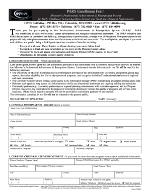 Missouri PARS Enrollment Form