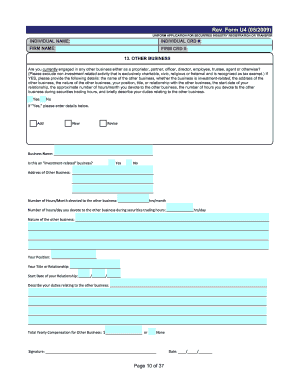 Uniform Application for Securities Industry Registration or Transfer