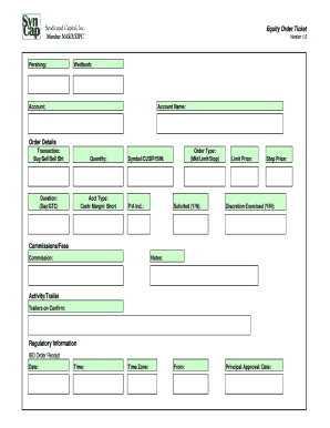Equity Order Ticket
