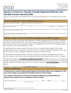 Spouse's Consent to Transfer to Variable Pension Benefit