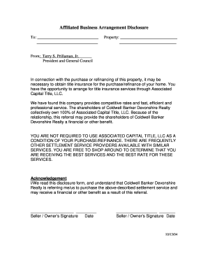 Affiliated Business Arrangement Disclosure