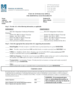 Cost of Attendance Appeal for Additional Loan Eligibility