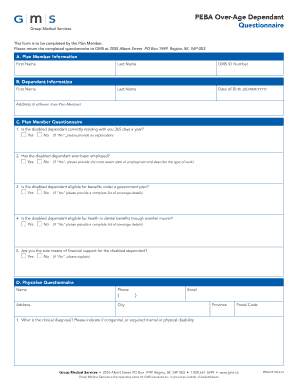 PEBA Over-Age Dependant Questionnaire
