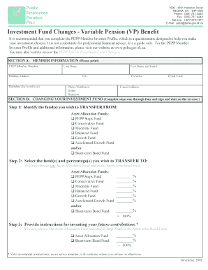 PEPP Member Investment Fund Change Form