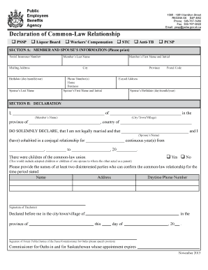 Declaration of Common-Law Relationship